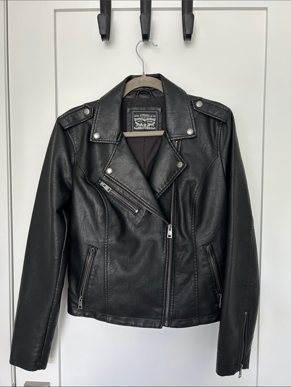 Levi's Black Faux Leather Asymmetrical Moto Jacket - Women's